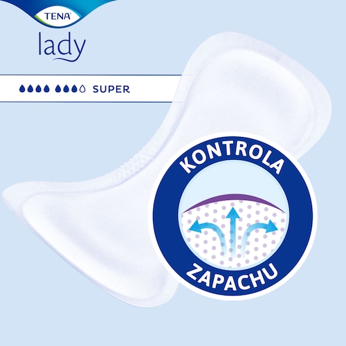 Pieluchy anatomiczne Tena Lady Super  Pieluchy anatomiczne Tena Lady Super