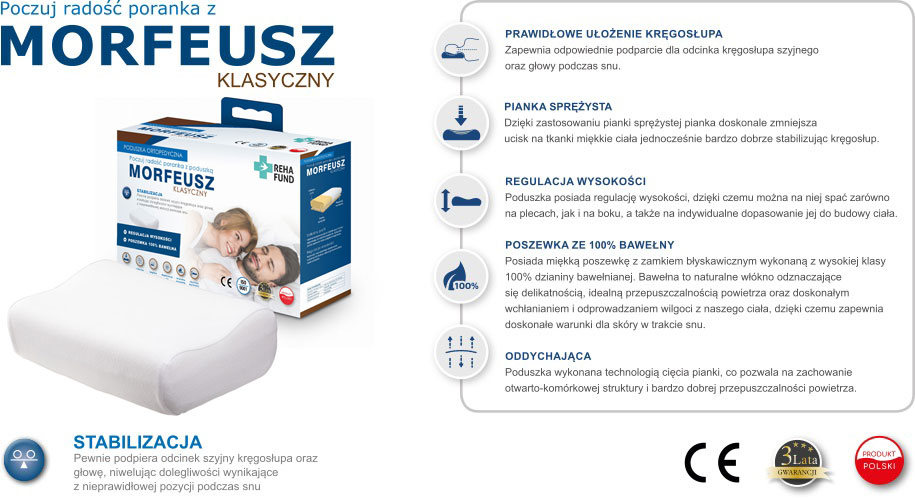 Poduszka ortopedyczna Morfeusz Klasyczny Poduszka ortopedyczna Morfeusz Klasyczny