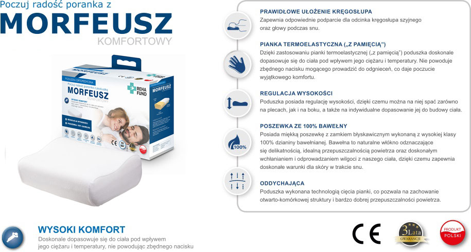 Poduszka ortopedyczna Morfeusz Komfortowy Poduszka ortopedyczna Morfeusz Komfortowy