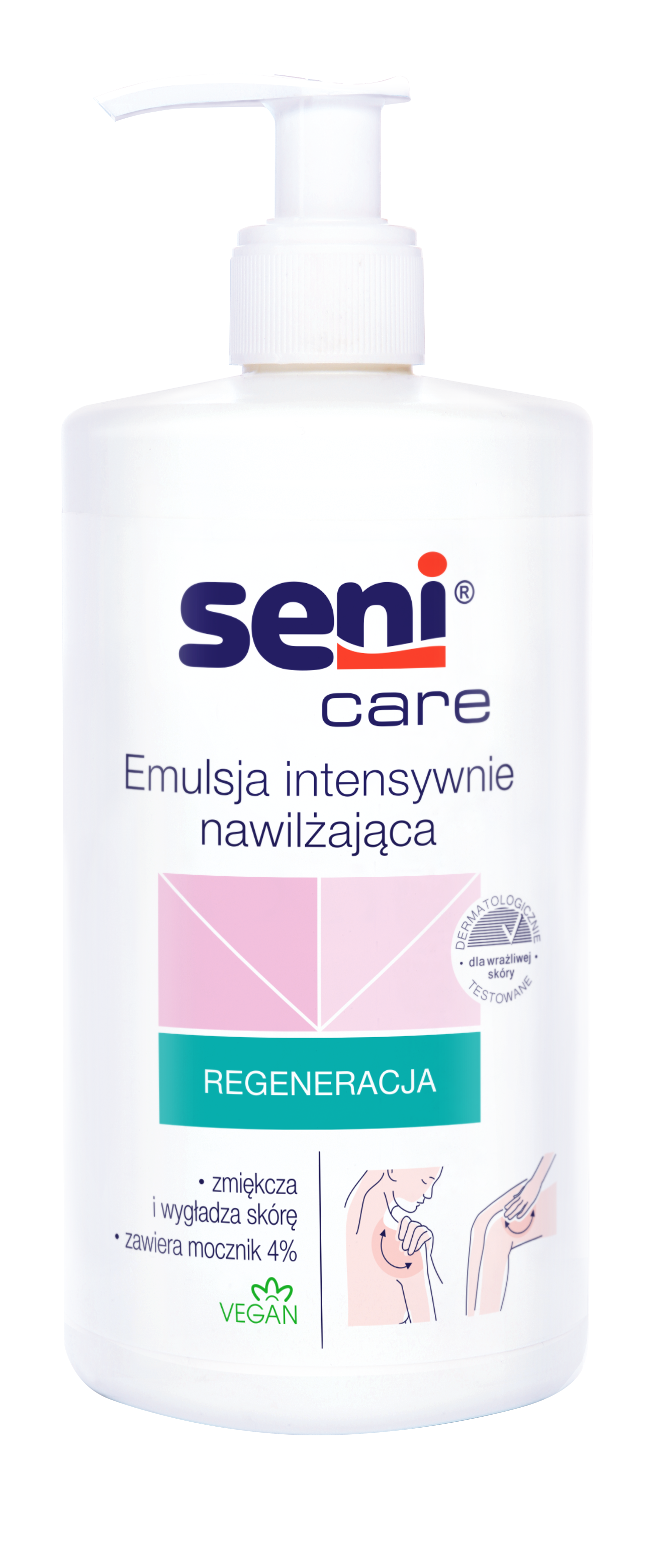 Seni Care, Emulsja nawilżająca do skóry suchej, 500 ml Seni Care, Emulsja nawilżająca do skóry suchej, 500 ml