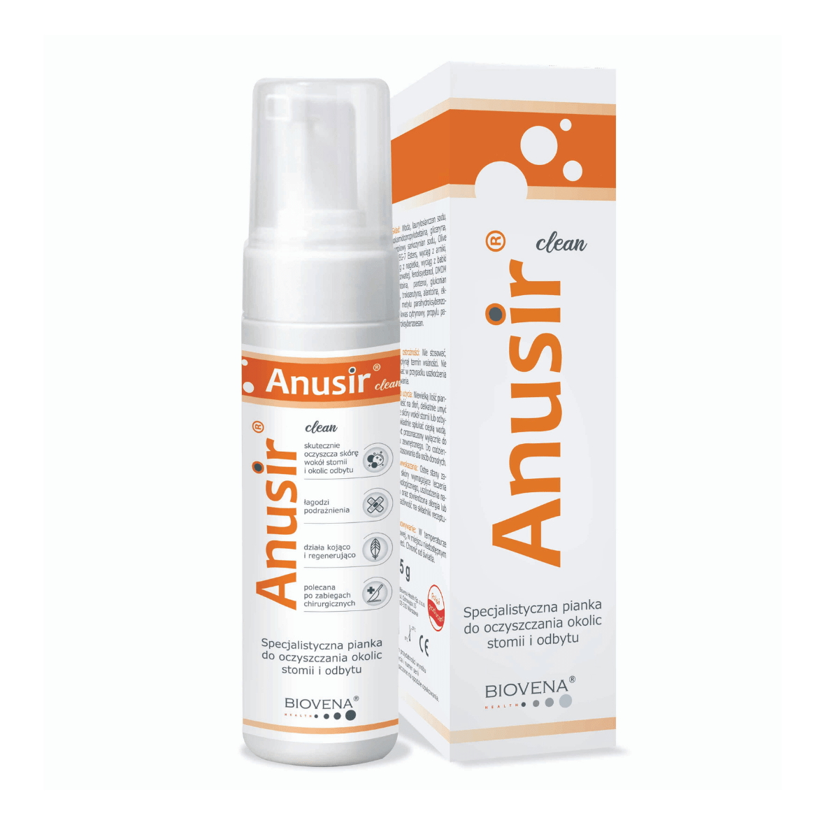 Anusir Clean – specjalistyczna pianka do oczyszczania okolic stomii Anusir Clean – specjalistyczna pianka do oczyszczania okolic stomii