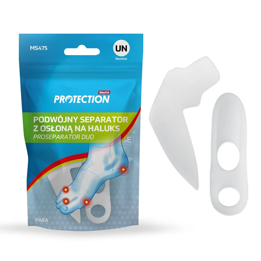 Separator miedzy palce na haluksa z osłoną PROSEPARATOR DUO Separator miedzy palce na haluksa z osłoną PROSEPARATOR DUO