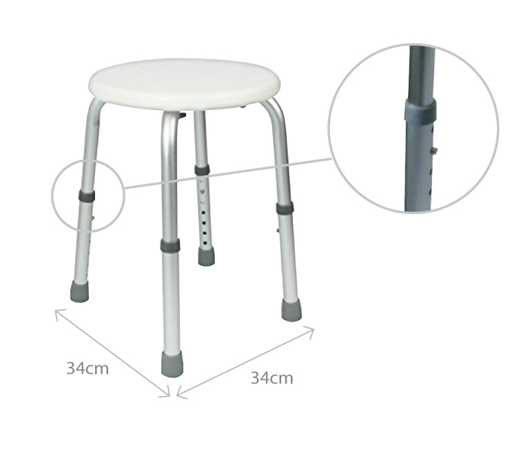 Taboret prysznicowy okrągły aluminiowy Taboret prysznicowy okrągły aluminiowy