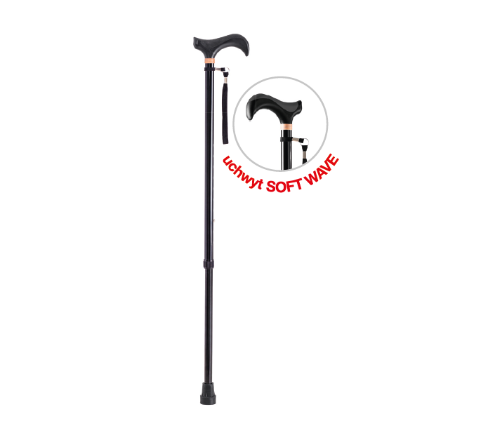 Laska inwalidzka aluminiowa z miękkim uchwytem SOFT WAVE AR-014D