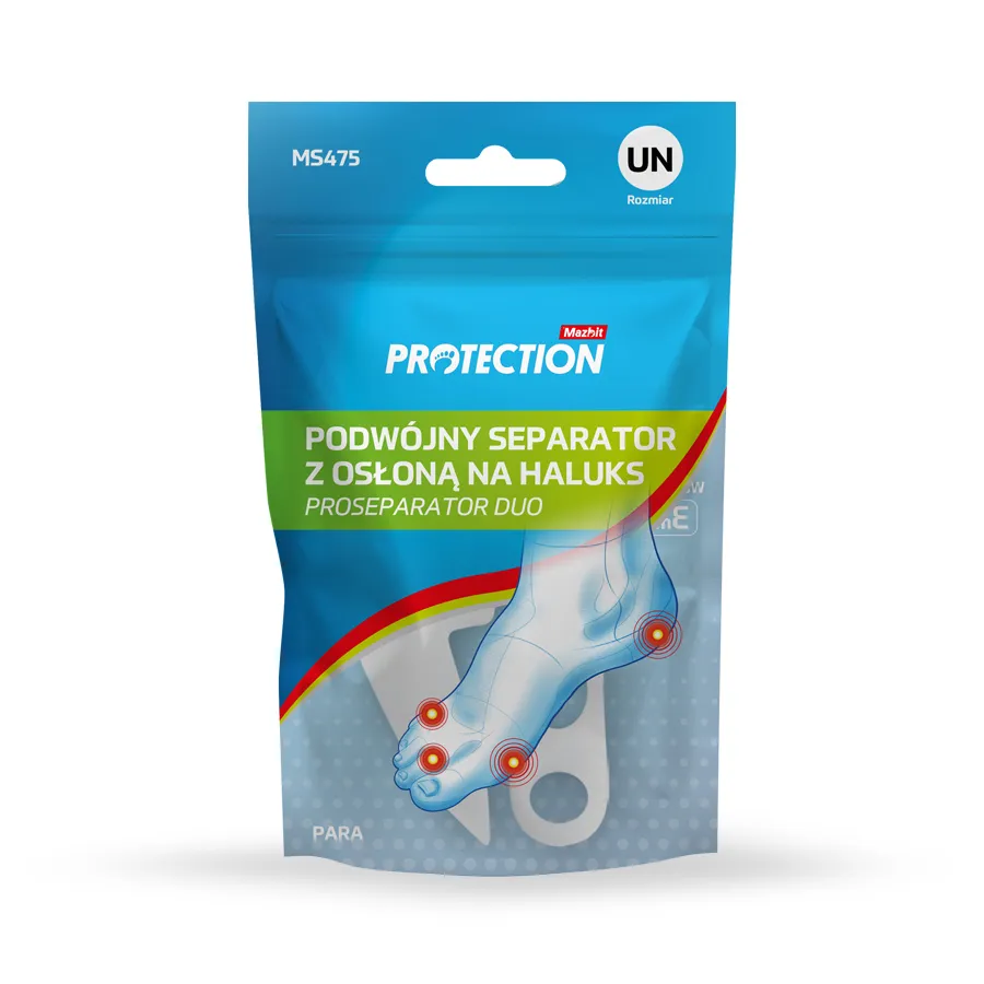 Separator miedzy palce na haluksa z osłoną PROSEPARATOR DUO Separator miedzy palce na haluksa z osłoną PROSEPARATOR DUO