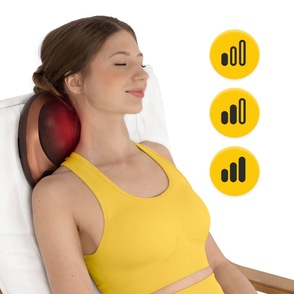 Poduszka masująca kark ramiona plecy shiatsu PRO+
