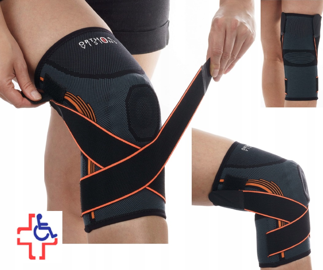 Orteza kolana stabilizator z wsparciem rzepki z taśmami Orteza kolana stabilizator z wsparciem rzepki z taśmami