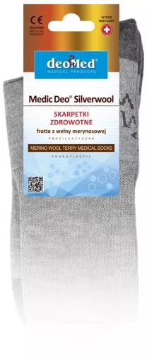 Skarpetki zdrowotne frotte z wełną merynosową i srebrem Skarpetki zdrowotne frotte z wełną merynosową i srebrem