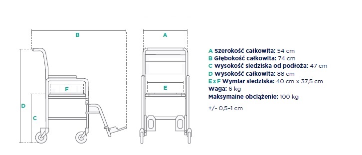 Transportowy wózek prysznicowy Shower-Tim Transportowy wózek prysznicowy Shower-Tim