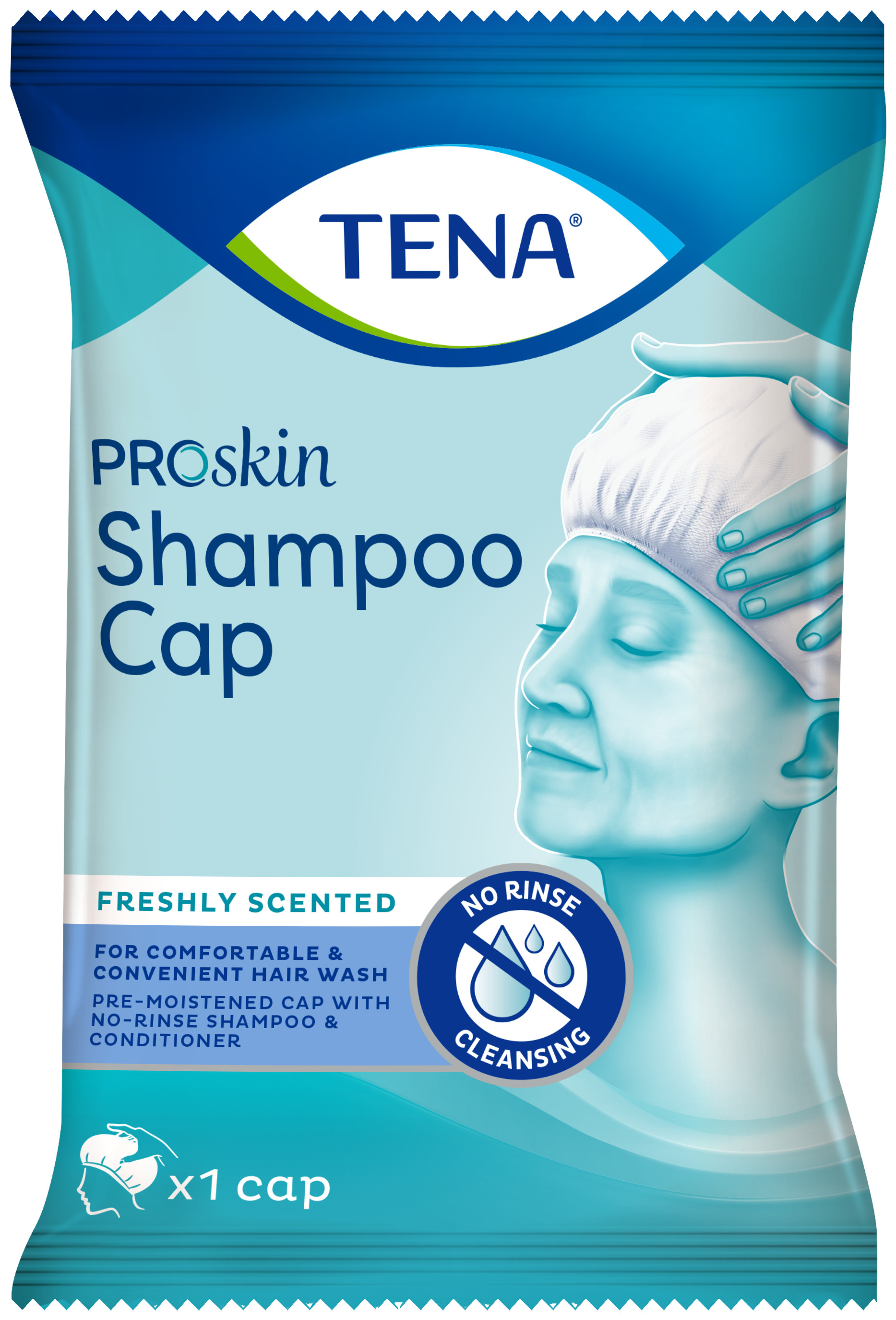 TENA Shampoo cap, czepek do mycia włosów, 1 szt TENA Shampoo cap, czepek do mycia włosów, 1 szt